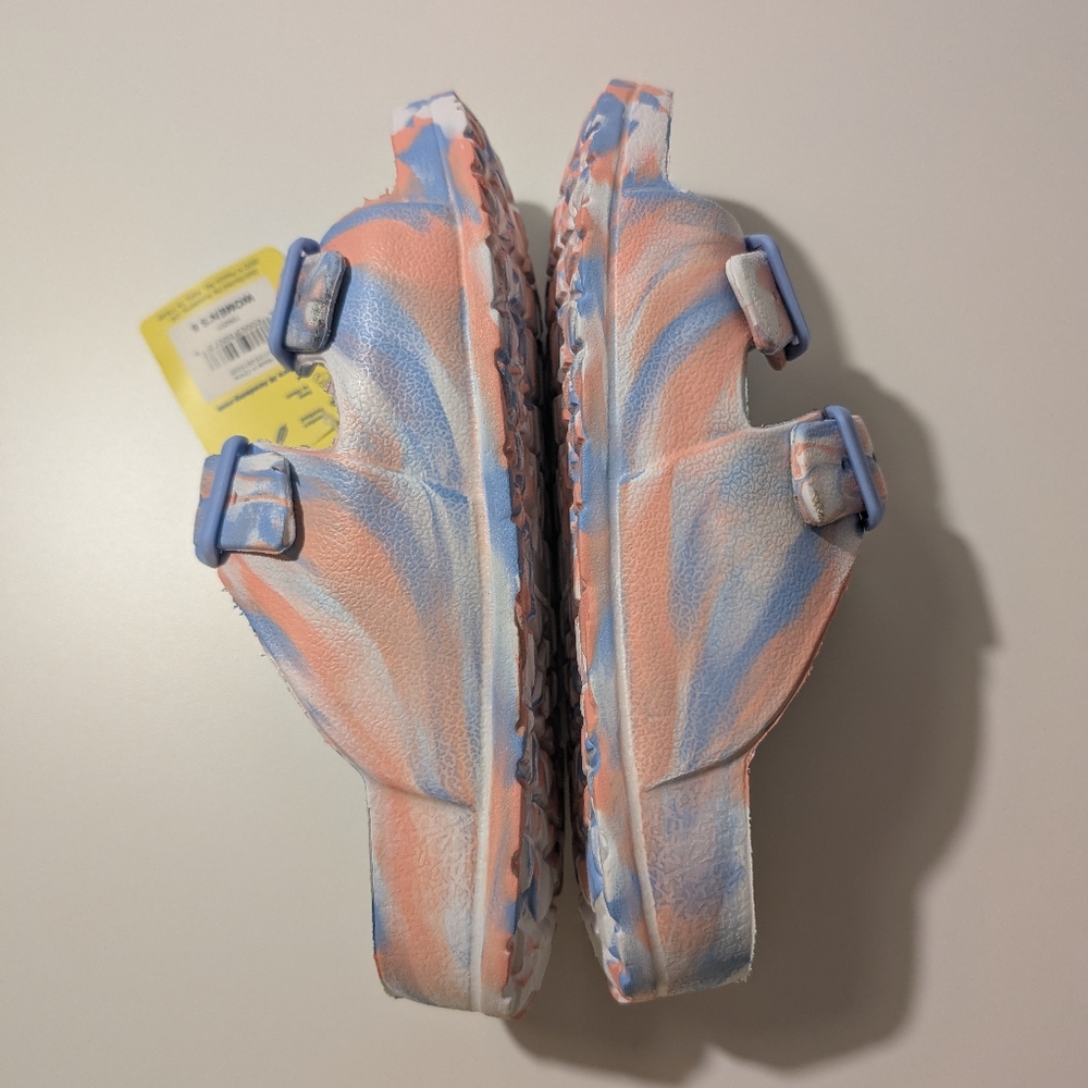 NWT O'rageous Women's Size 6 2 Buckle Swirl Sandals Blue and Pink - Picture 8 of 10